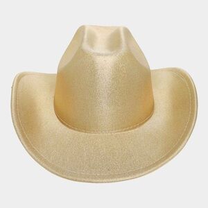 Gold Glitter Pointed Western Fedora Hat